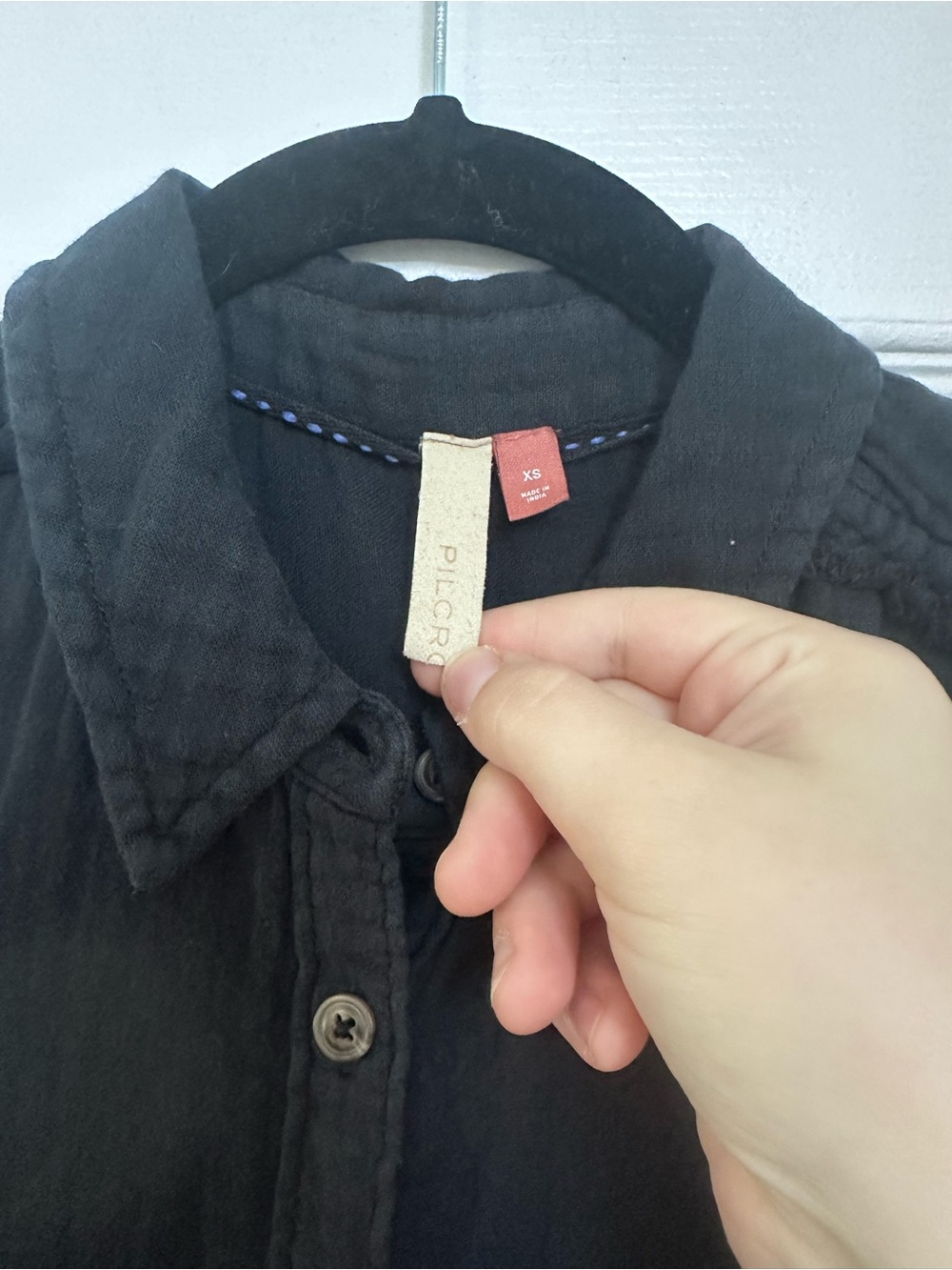 Pilcro 100% Cotton Button Up Shirt Black Size XS